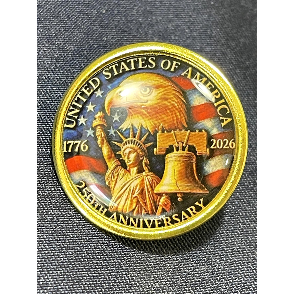 NWOT 250th Anniversary Pin Statue Liberty Bell USA July 4th Independence Day